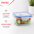 96 Pieces Square Glass Food Container with PP Lid, 800 ml