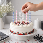 144 Pieces LED Happy Birthday Number 9 Cake Candle Set with Four Candles, 9 cm
