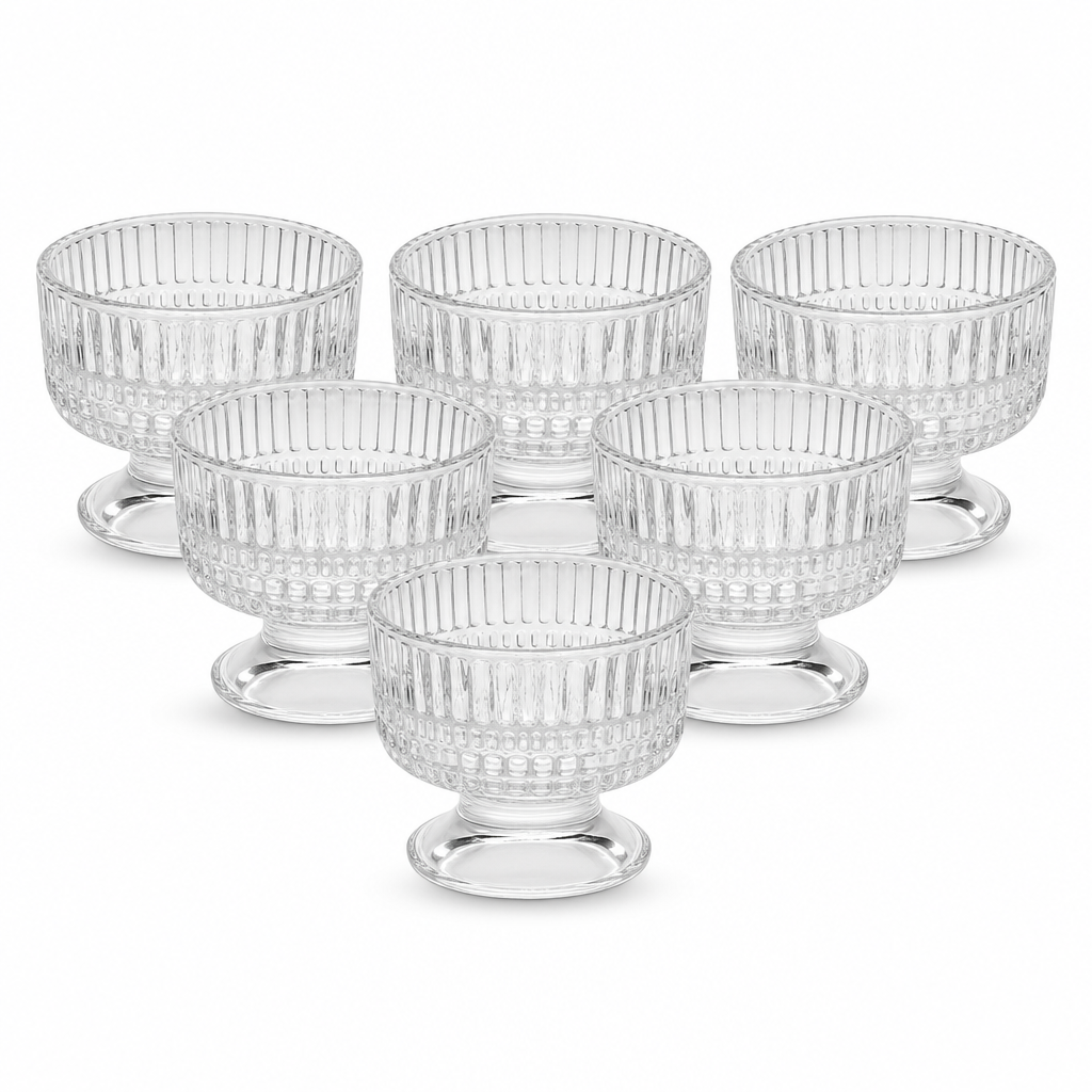 96 Pieces Glass Tea Cup Set, 145 ml Clear Cups, 6 Pieces
