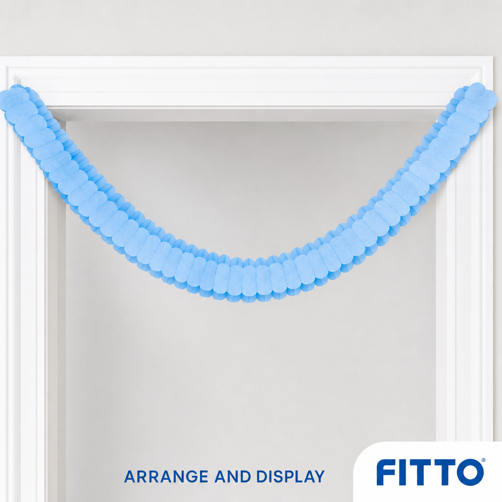 240 Pieces Blue Solid Colour Paper Garland, 4 m x 16 cm, 1 Piece