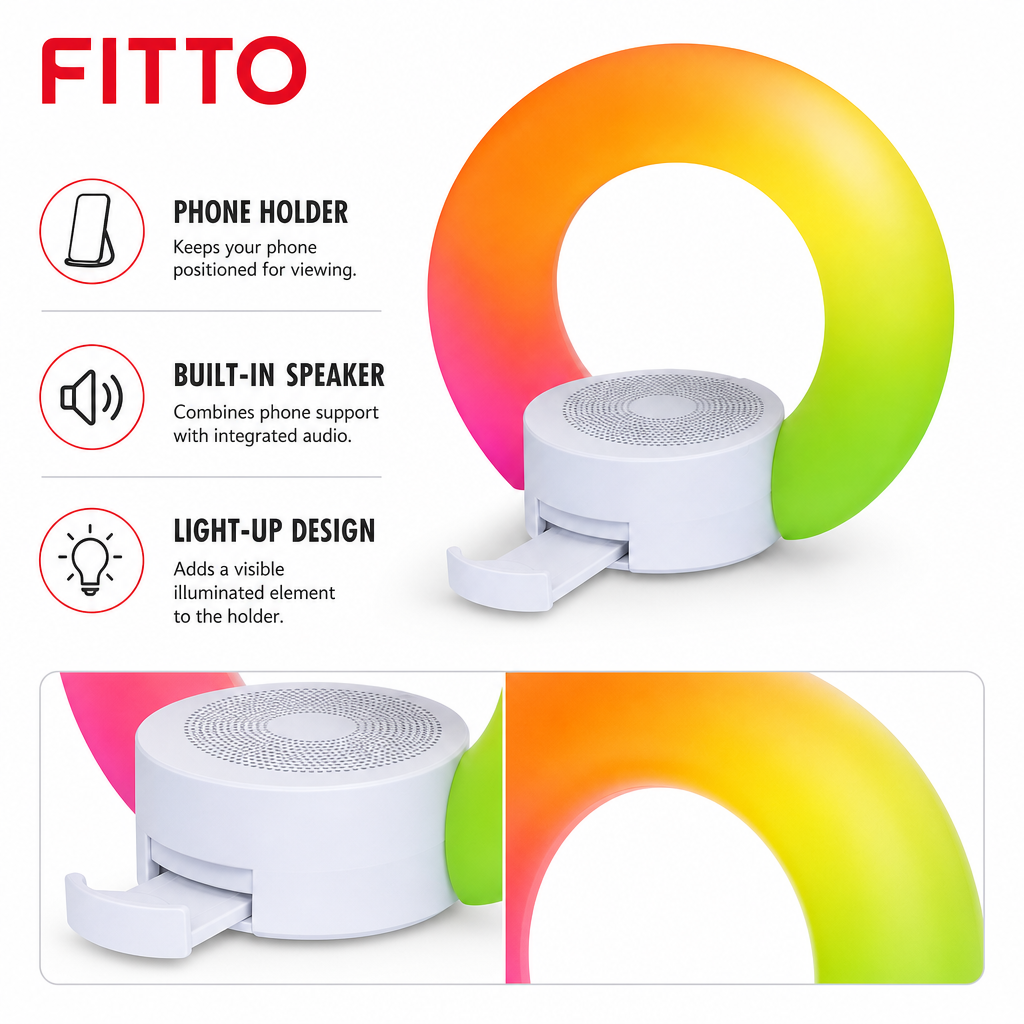 96 Pieces Wireless Light-Up Phone Holder with Built-In Speaker for Desk and Countertop Use