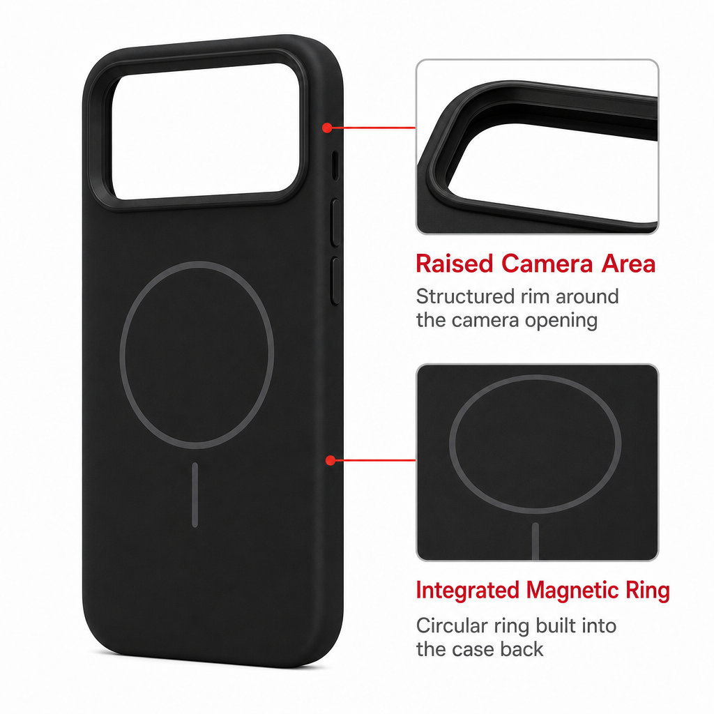 120 Pieces Magnetic Phone Cases with Raised Camera Protection, 13 Pro Compatible, Silicone, Black