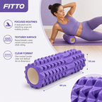 72 Pieces Textured Foam Yoga Roller, 44 cm, Purple, Single Roller for Warm-Ups, Stretching and Mobility