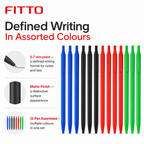 96 Pieces Gel Pens with Matte Finish and Arrow Tip, 0.7 mm, Assorted Colours, 12-Pack