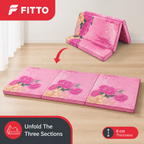 48 Pieces Folding Foam Mattresses, 3-Fold Design, 6 cm Thick, Pink