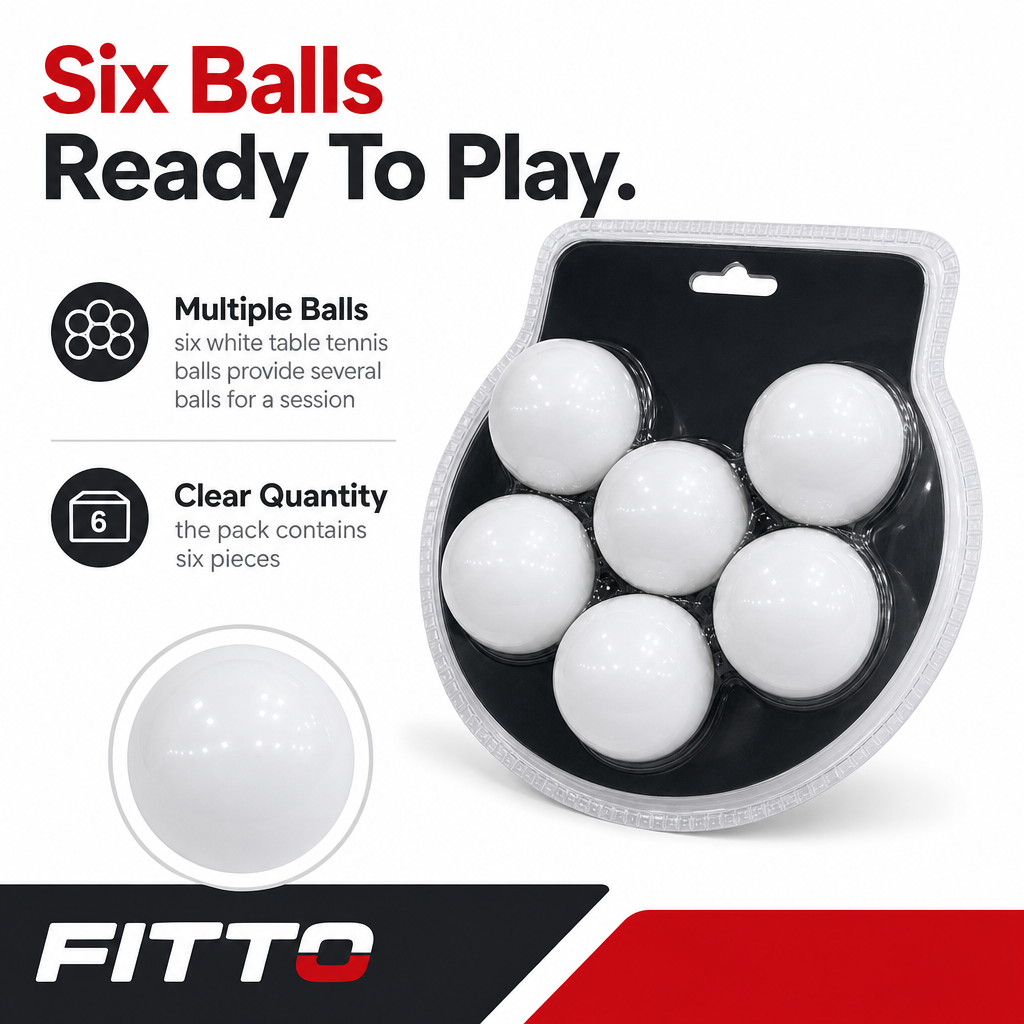 144 Pieces Table Tennis Balls, White, 6-Piece Pack for Practice and Recreational Games