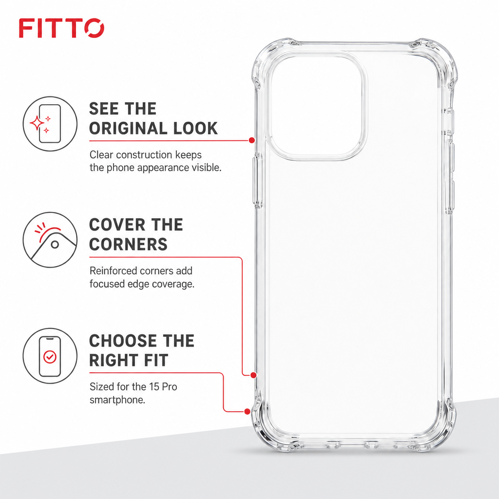 240 Pieces Clear Protective Phone Cases with Reinforced Corners for 15 Pro Smartphone