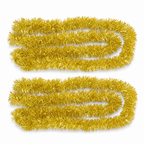 120 Pieces Gold Tinsel Decoration, 7 cm x 12 m, 2 Pieces for Party and Holiday Displays
