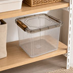 72 Pieces Clear Plastic Storage Container with Locking Lid, Clear and Brown, 48 x 36 x 32 cm