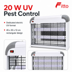 60 Pieces 20 W Electric UV Pest Killer, White, 1 Piece, 45 x 30 x 12 cm