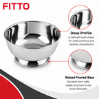 144 Pieces Stainless Steel Deep Footed Bowl, 9 cm