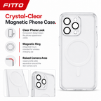 96 Pieces Crystal Clear Magnetic Phone Cases for iPhone 13 Pro, Magnetic Ring for Wireless Charging, Raised Camera Protection