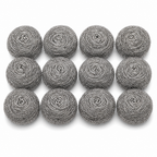 96 Pieces Stainless Steel Scourer Cleaning Balls, 12 Pieces, Silver Kitchen Scrubbing Balls