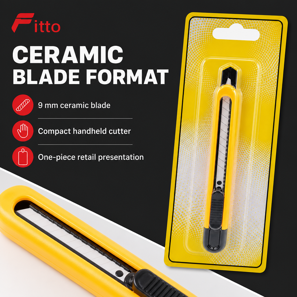 144 Pieces Yellow 9 mm Ceramic Blade Utility Cutter, 1 Piece