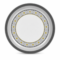 96 Pieces Serving Trays, Round Melamine Woven Design, 40 cm, White Floral Pattern