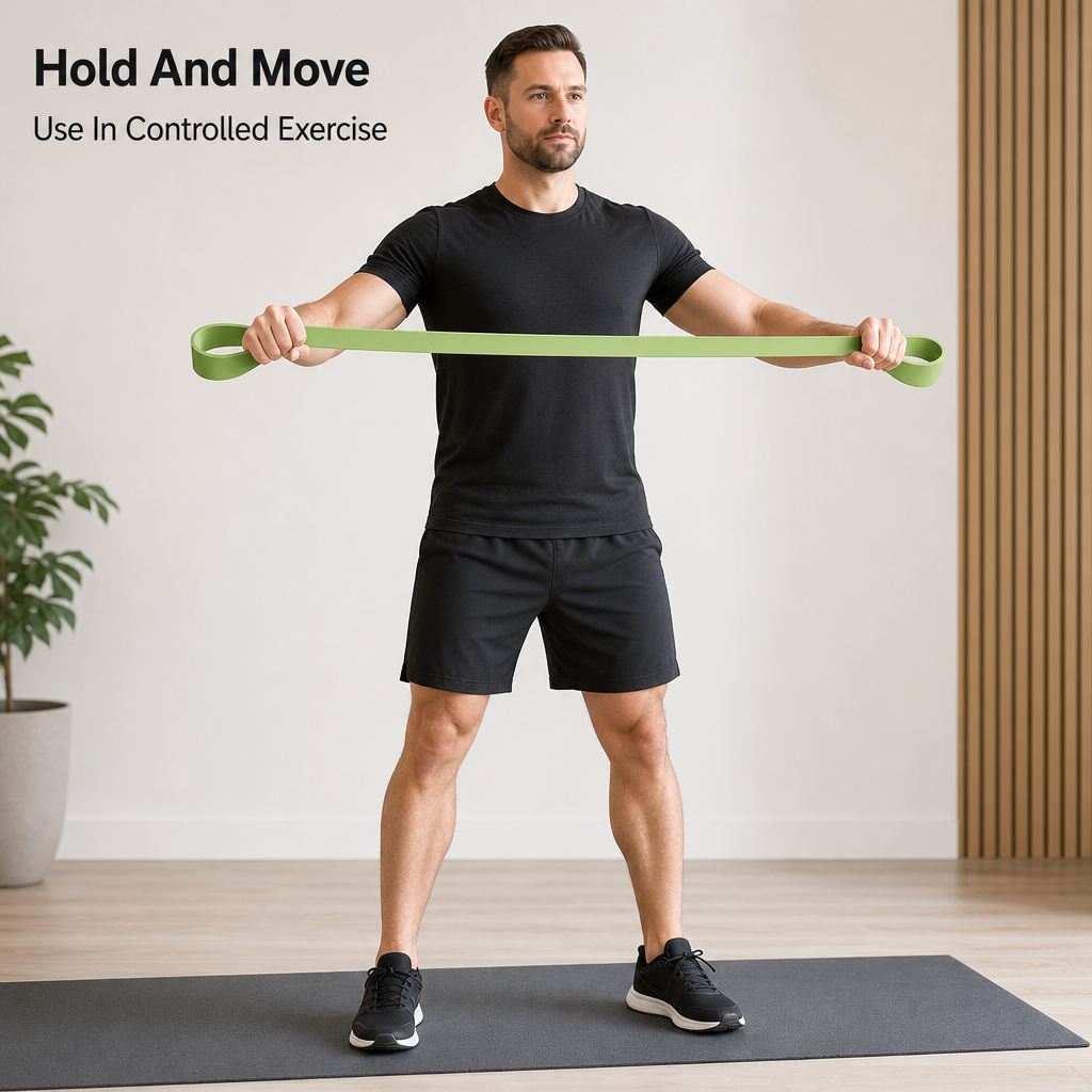 72 Pieces Exercise Loop Resistance Bands, Medium Green, Single Band for Strength Training, Stretching and Home Workouts