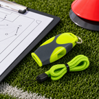 96 Pieces Pealess Sports Whistles with Lanyard, Lime Green and Black