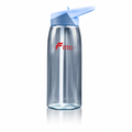96 Pieces Sports Water Bottles with Flip Straw and Carry Handle, 750 ml