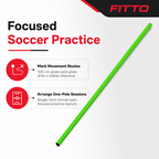 144 Pieces Plastic Soccer Training Pole, 100 cm, Green, Single Agility Practice Marker