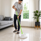 96 Pieces Cotton Mop with Painted Iron Handle, 120 cm, Green