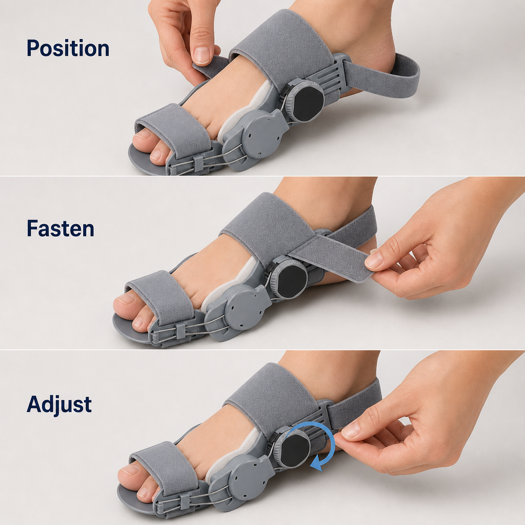 72 Pieces Grey Adjustable Toe Straightening Brace with Angle Control, 1 Piece