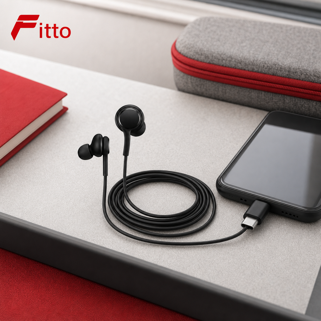120 Pieces USB-C In-Ear Wired Earphoneses, Black, 1 Piece