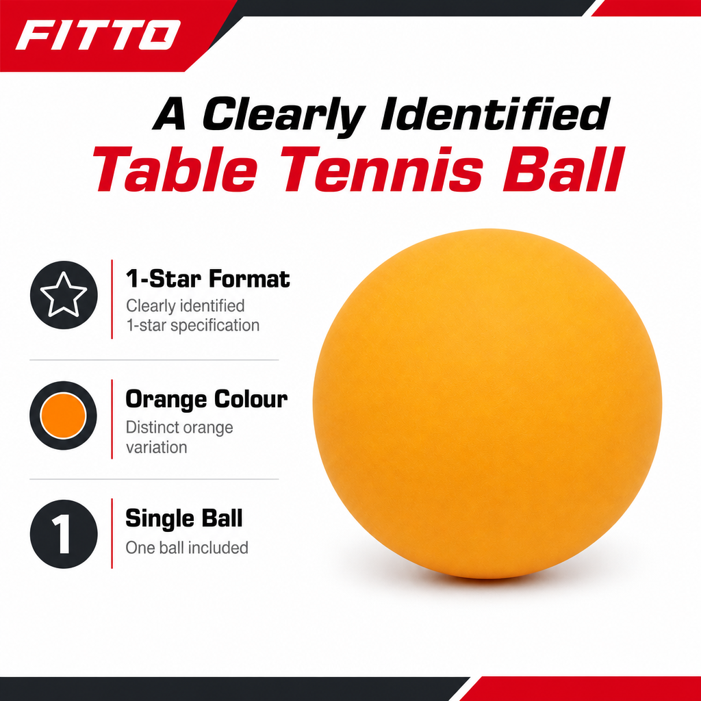 120 Pieces 1-Star Table Tennis Ball, Orange, Single Ball