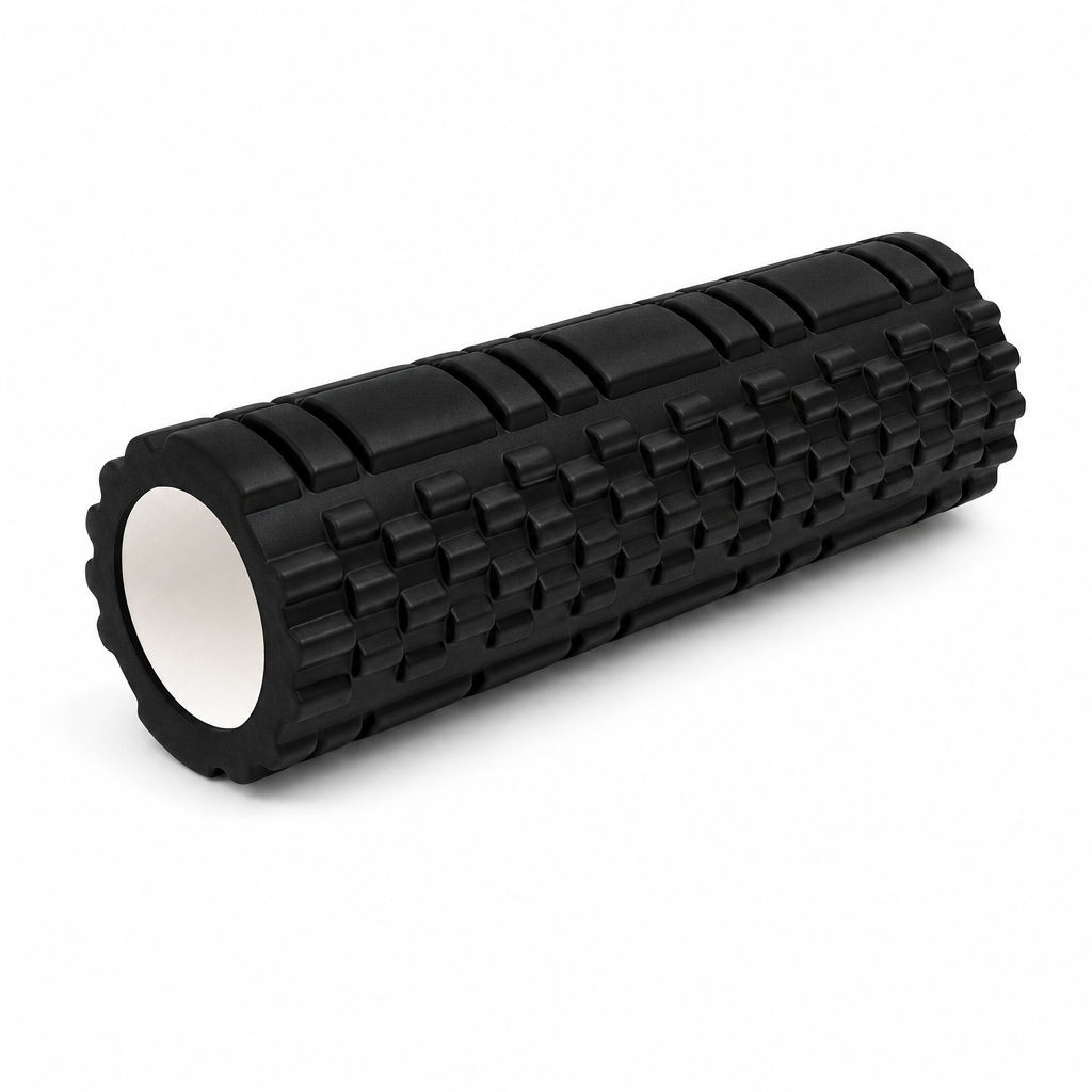 72 Pieces Textured Foam Yoga Roller, 45 cm, Black, Cylindrical Exercise and Stretching Roller