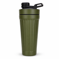 96 Pieces Stainless Steel Shaker Bottle with Mixer, 1000ml, Olive Green