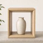 72 Pieces Wooden Open Display Box, Square Natural Finish, 28 x 28 x 24 cm, Single Box for Shelf or Tabletop Arrangement