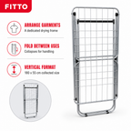 72 Pieces Folding Cloth Dryer Rack, Freestanding Laundry Airer, 180 x 55 cm, Foldable Drying Stand