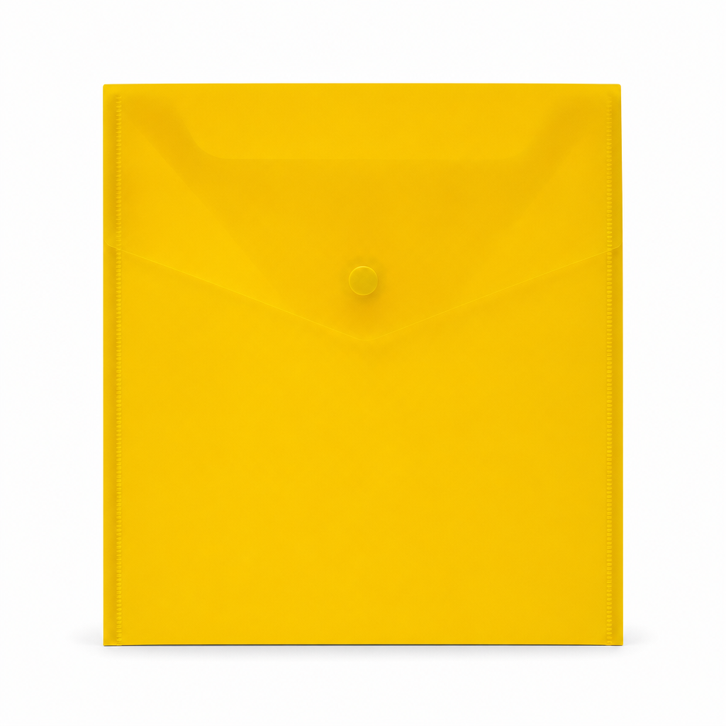 240 Pieces A4 Plastic Button Document Folder Yellow 1 Piece for Office and School Paperwork