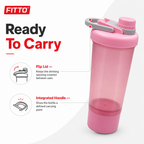 96 Pieces Pink Portable Plastic Water Bottle with Flip Lid and Carry Handle