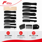 96 Pieces Hair Combs Set, 6 Pieces, Black Assorted Styling Combs for Grooming and Daily Haircare