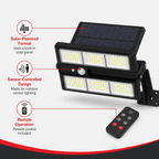 72 Pieces Solar Sensor LED Outdoor Light with Remote Control, Black, 1 Piece