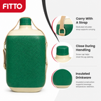 96 Pieces Insulated Water Jugs with Screw Cap and Shoulder Strap, Green and Cream, 29 x 20 x 15 cm