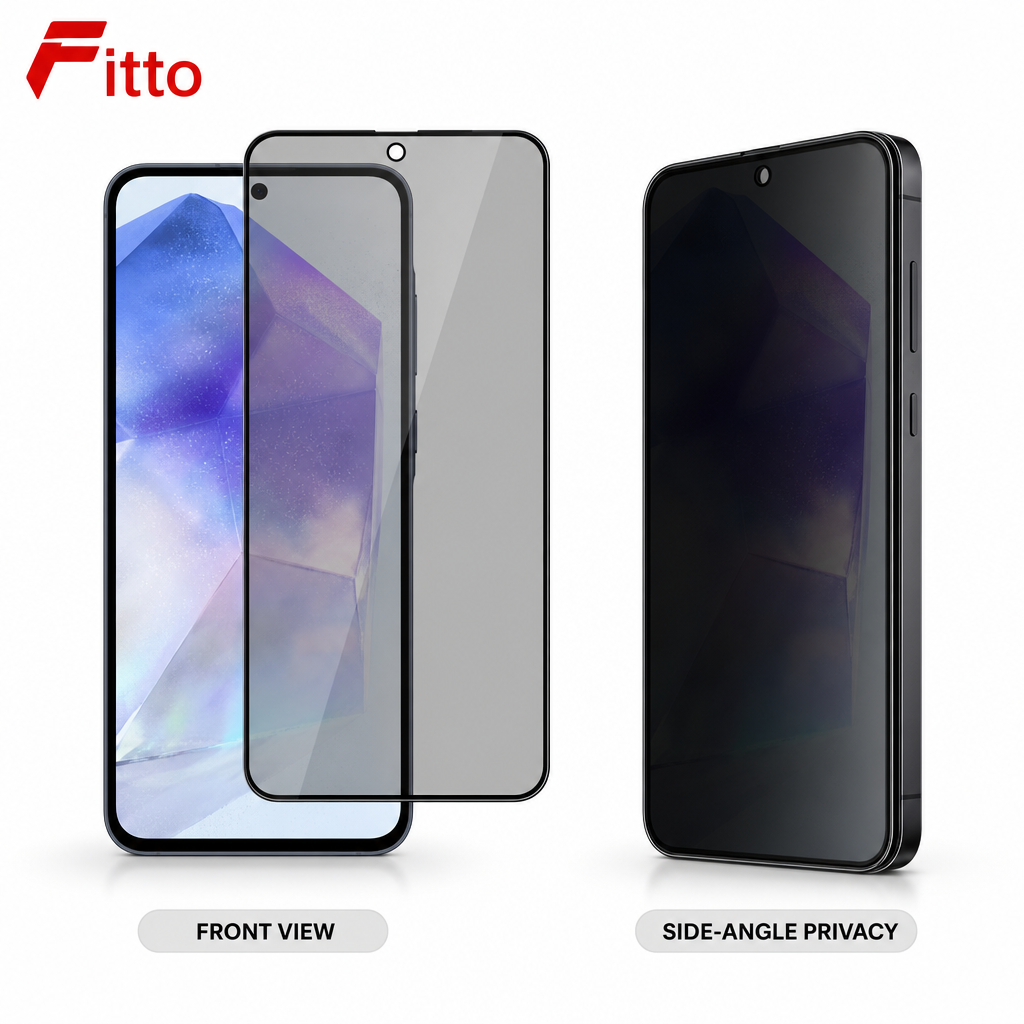144 Pieces Screen Protectors for A35, 5D Privacy Tempered Glass with 9H Hardness