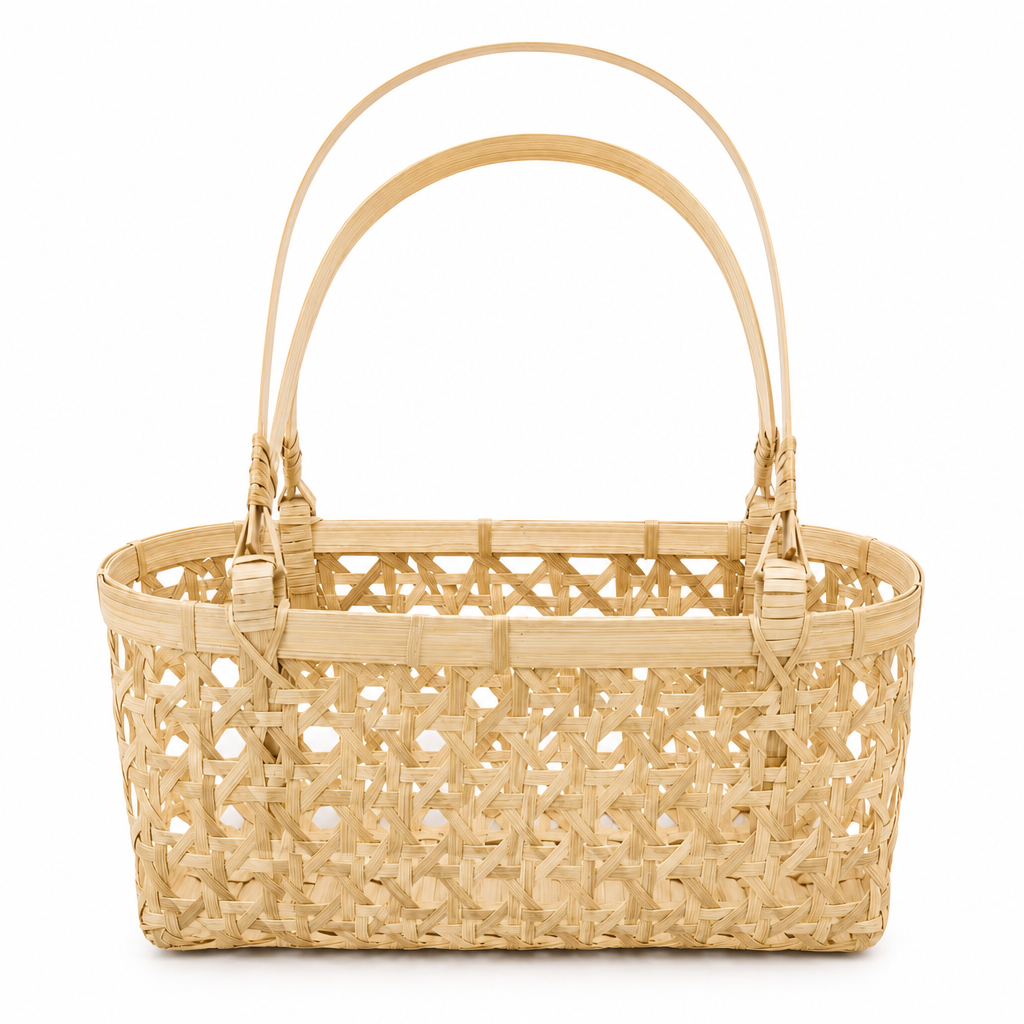 72 Pieces Handwoven Natural Fiber Basket Handbags with Double Handles, Beige, 30.2 cm