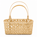 72 Pieces Handwoven Natural Fiber Basket Handbags with Double Handles, Beige, 30.2 cm