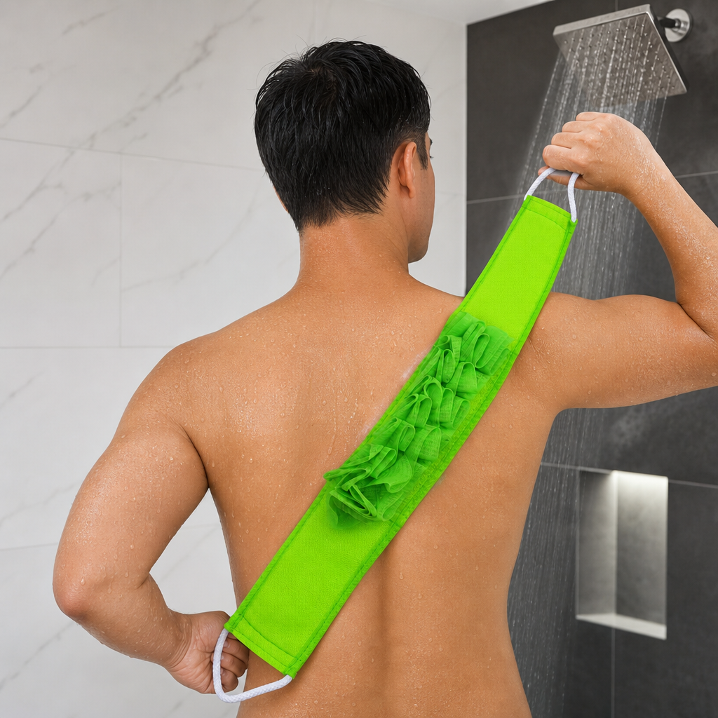144 Pieces Mesh Bath Back Scrubber with Hanging Ring, Assorted Colour, 28 cm, 1 Piece