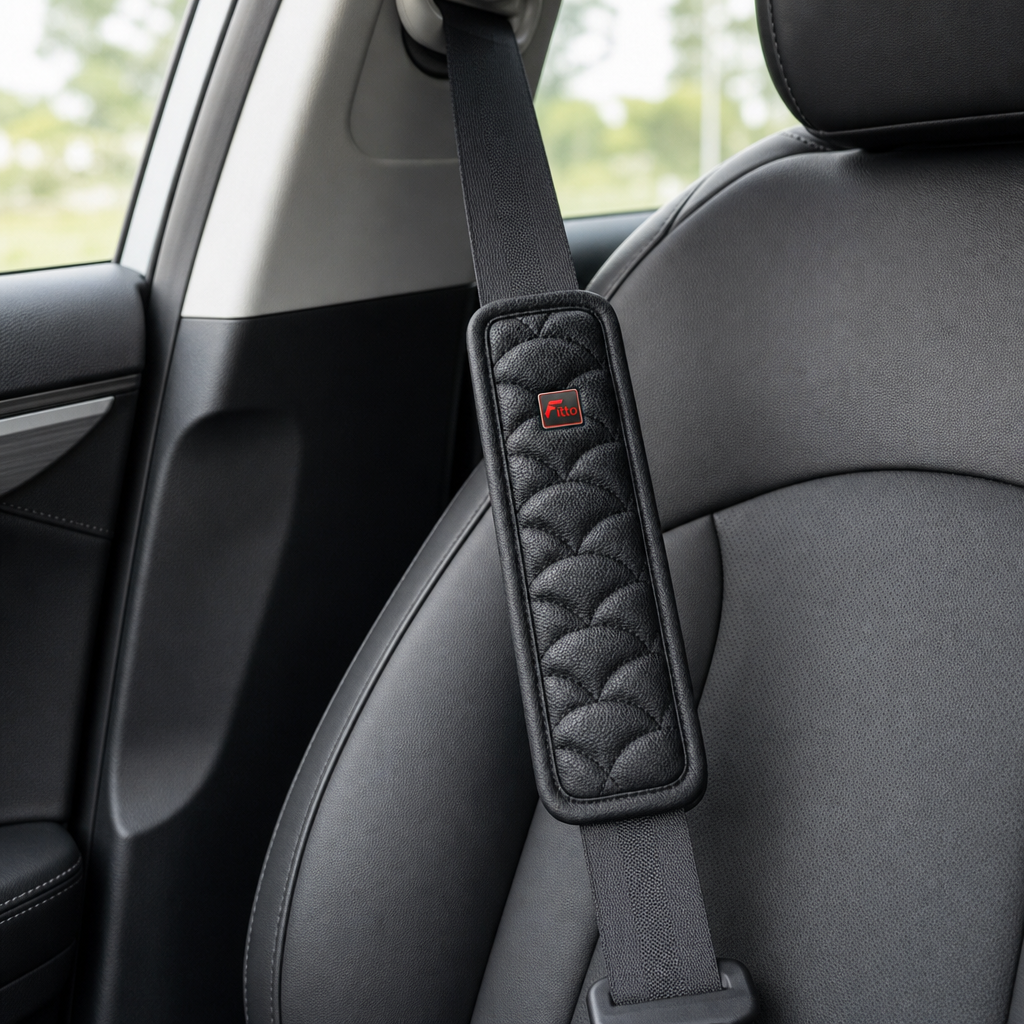 96 Pieces Quilted Car Seat Belt Shoulder Pad, Black, 28 x 9 x 5 cm