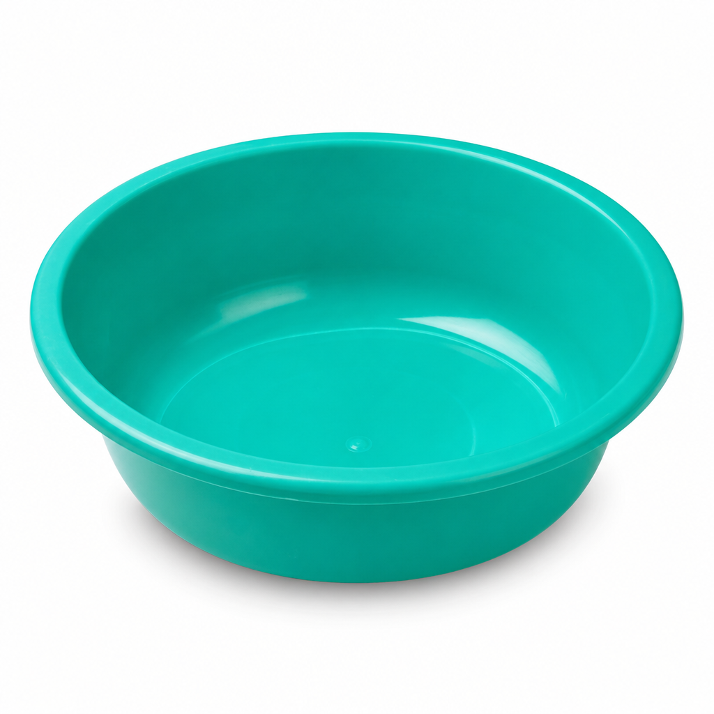 240 Pieces Teal Green Plastic Round Wash Basin, 9 Inch, 1 Piece, Lightweight Household Rinse Bowl