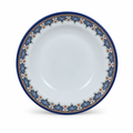 96 Pieces Melamine Soup Plate, 11 Inch, Round White and Blue Floral Tablewares