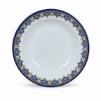 96 Pieces Melamine Soup Plate, 11 Inch, Round White and Blue Floral Tablewares