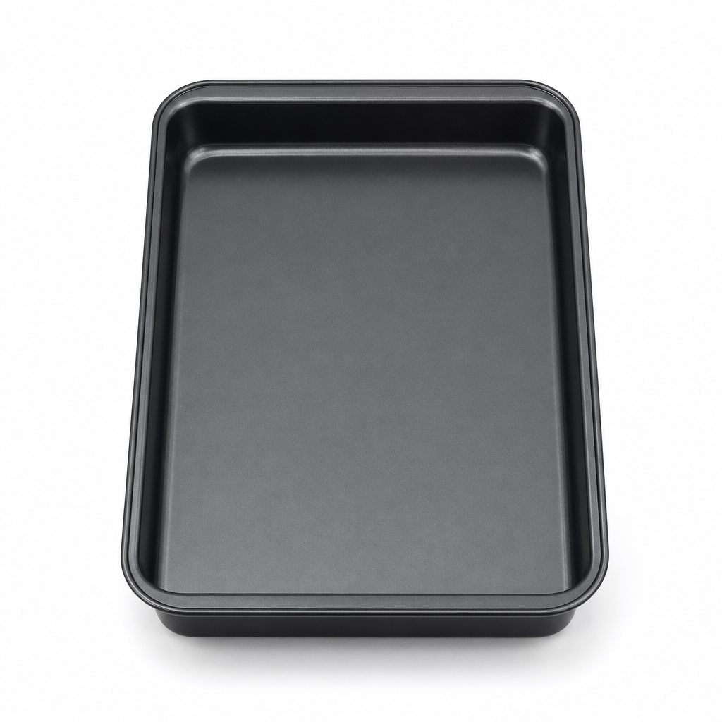 96 Pieces Rectangular Cake Baking Pan, Carbon Steel Non-Stick Cake Mold, 47 × 31 × 5.5 cm, Black, 1 Piece
