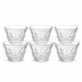 96 Pieces Clear Glass Cawa Cups with Embossed Floral Design, 6 Pieces