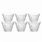 96 Pieces Clear Glass Cawa Cups with Embossed Floral Design, 6 Pieces