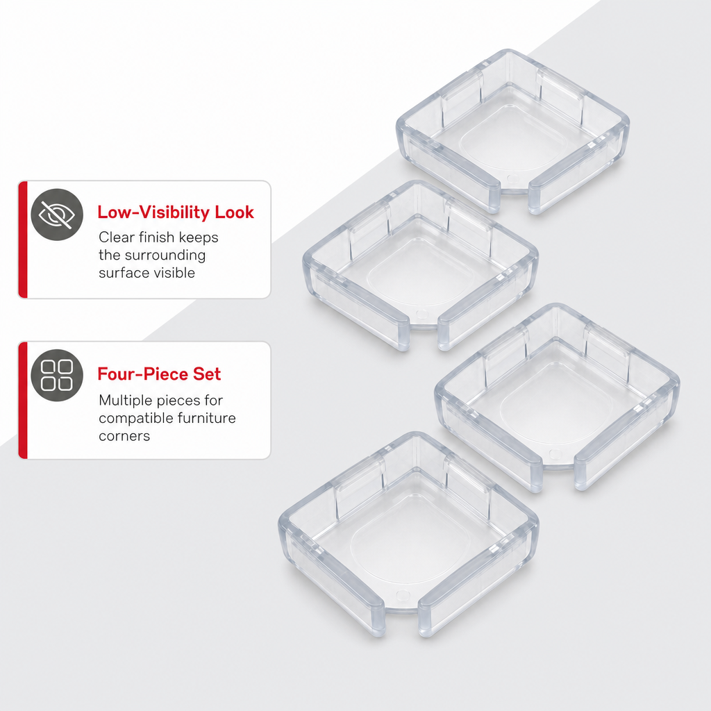 144 Pieces Clear Table Corner Protectors, 4 Pieces, Transparent Rounded Corner Covers for Tables and Furniture