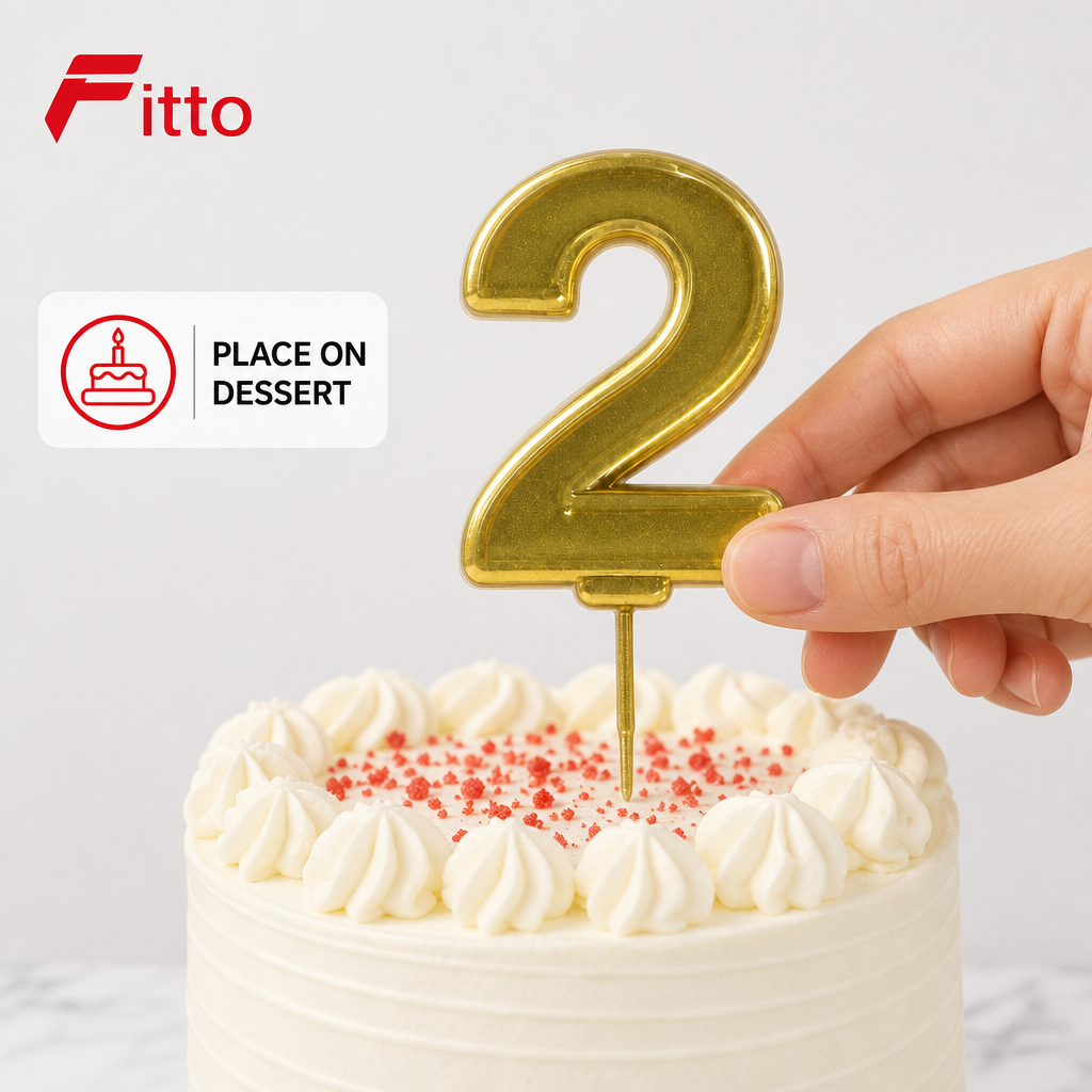 240 Pieces Number 2 Cake Candle, Gold And Silver Metallic-Look Celebration Decoration, Single Piece, 15 x 8 x 2 cm