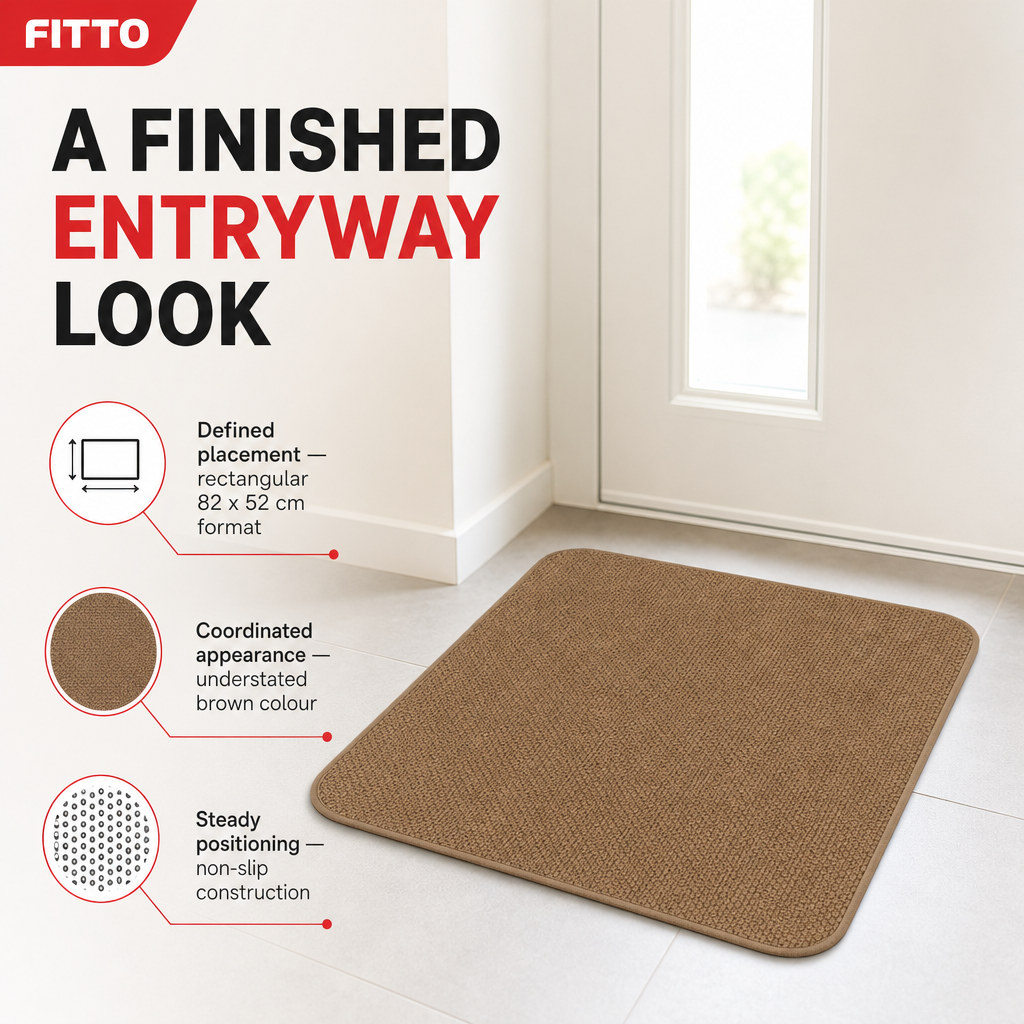96 Pieces Door Mats, Brown Rectangular Non-Slip Entryway Mat, 82 x 52 cm